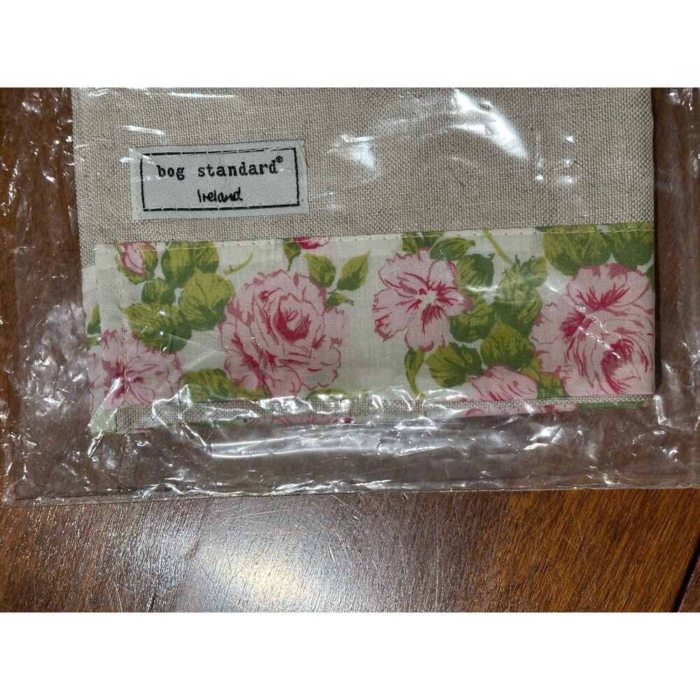 Vintage Linen Union Tea Towel 2005 Pink Floral Made In Ireland - Picture 4 of 7